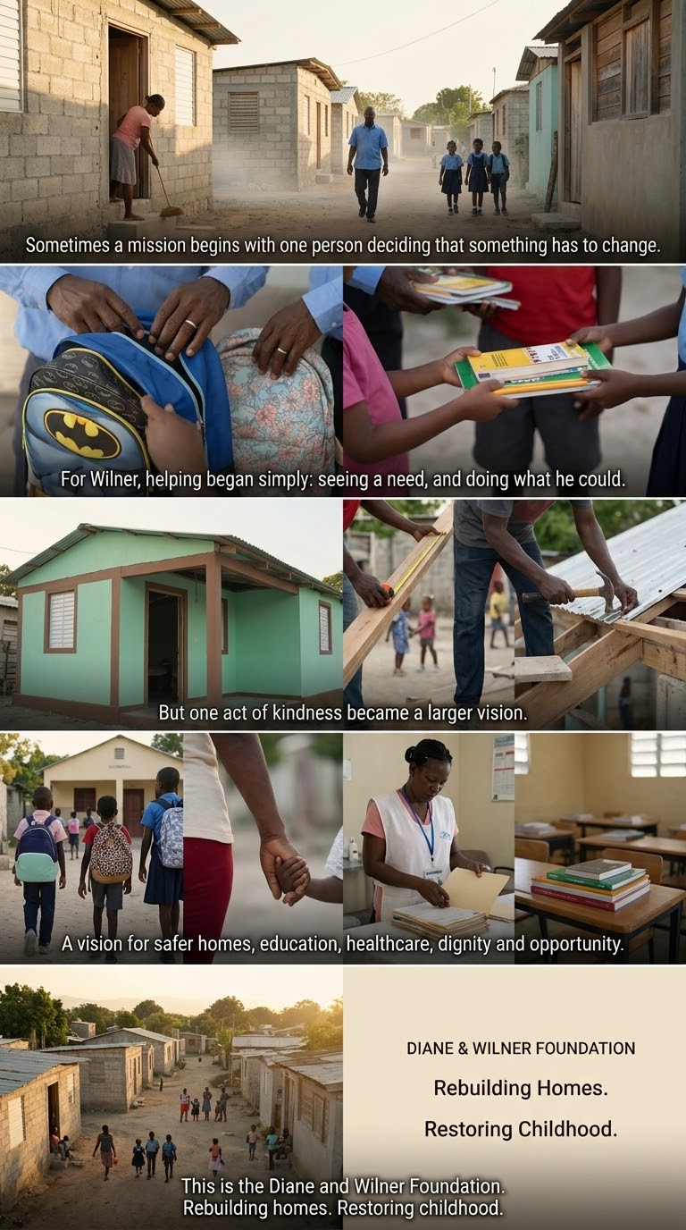A visual storyboard of homes, learning, care, and opportunity.